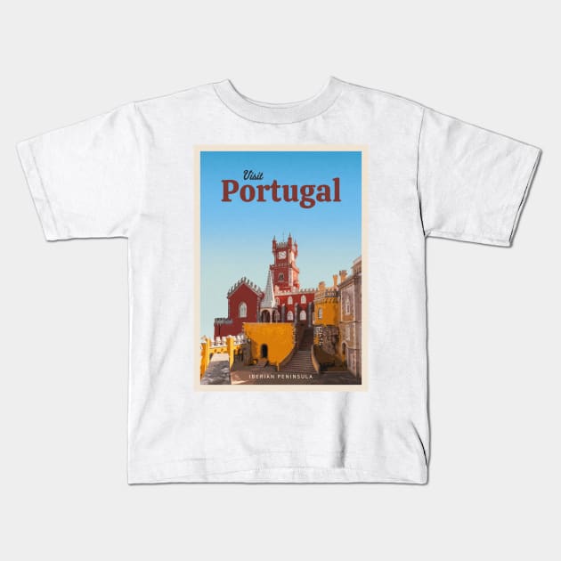 Visit Portugal Kids T-Shirt by Mercury Club